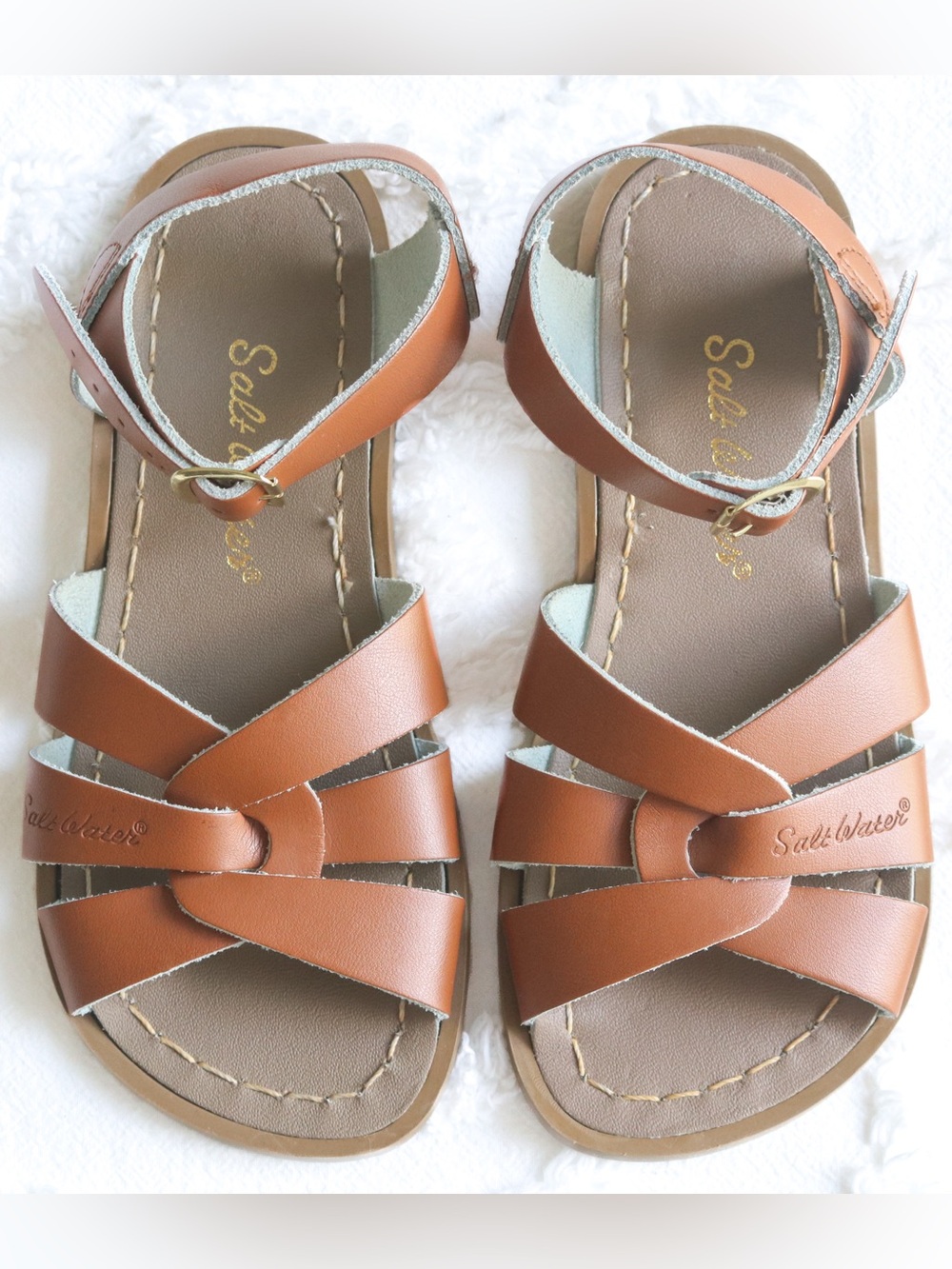 Salt Water Sandals by Hoy | Leather Ankle Strap Original Sandals Kids Size 13